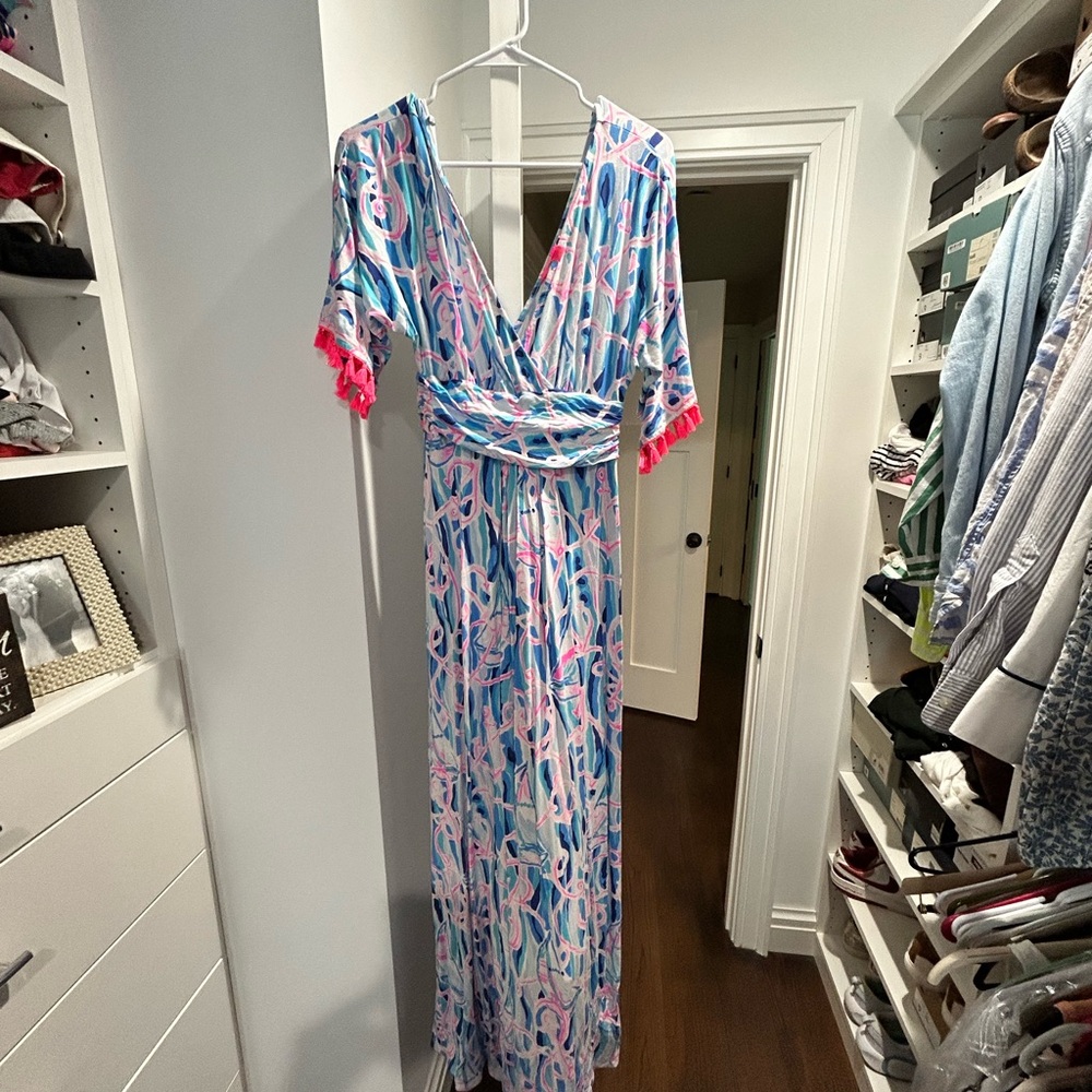 Lilly Pulitzer Blue and Pink Patterned Dress